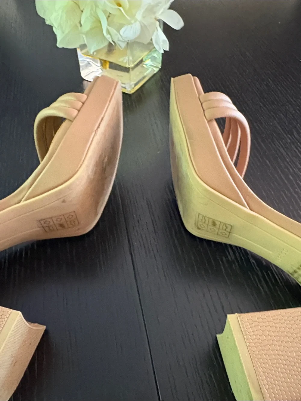 Dolce Vita Nude/Tan Strappy Square-Toe Block Heel Sandals